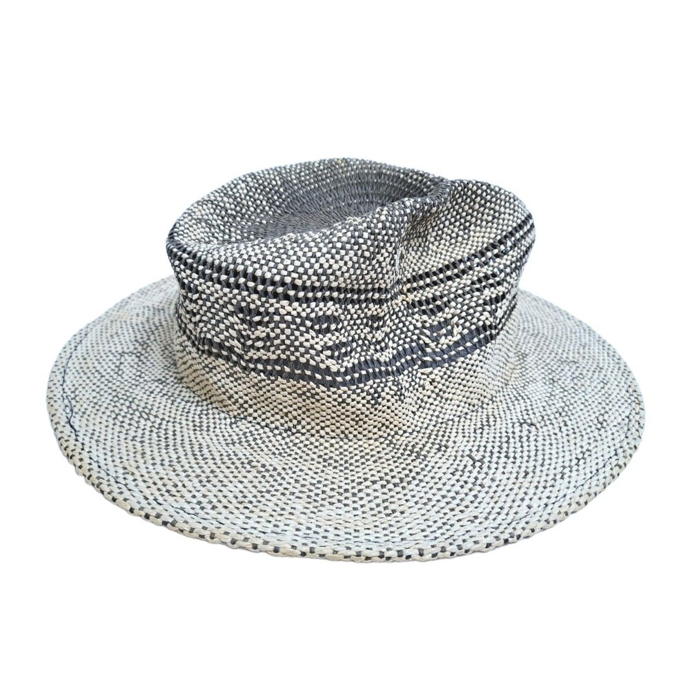 American Eagle Outfitters Mens Straw Fedora Hat Tan Gray Woven Summer One Size